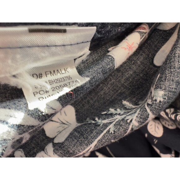 Bedhead Pajama Set Size L Classic Long Sleeve Dk Navy Blue Floral Pockets Cotton - Picture 5 of 16